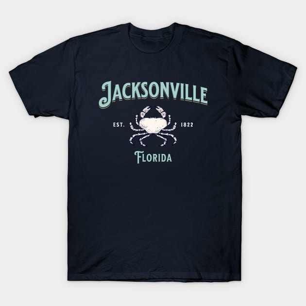 Jacksonville Florida Vintage Beach Crab T-Shirt by TGKelly